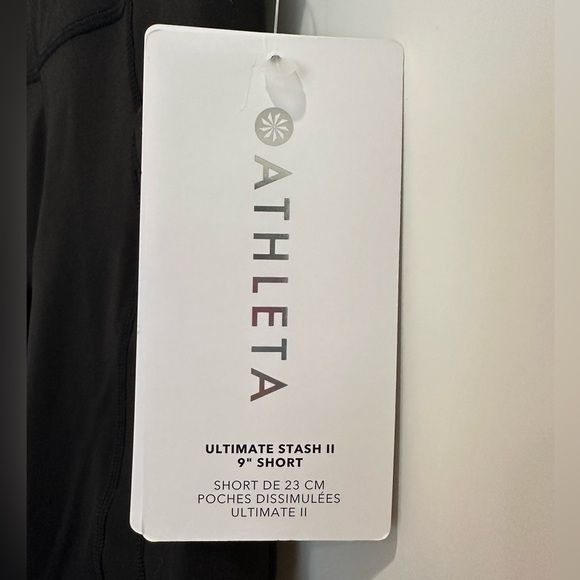 Athleta Ultimate Stash II Biker Shorts 9in High Rise Black Size XXS Workout New - Picture 12 of 14